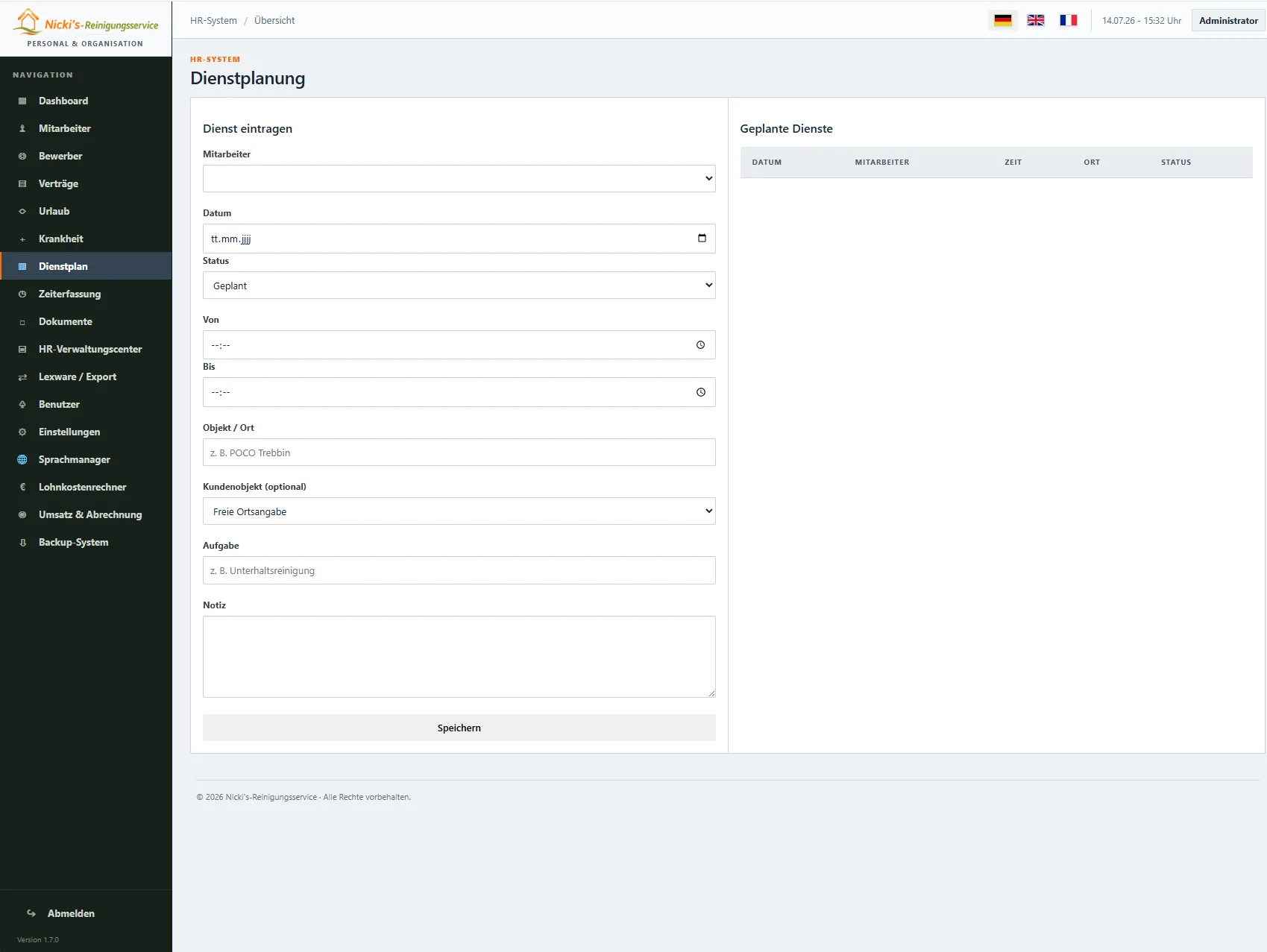 Dienstplan Software PersonalKern